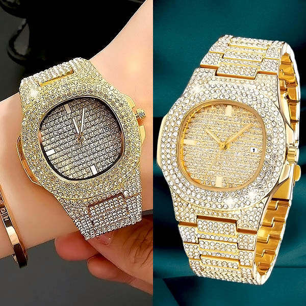 Prabangus kristalais puoštas laikrodis | LUXURIA