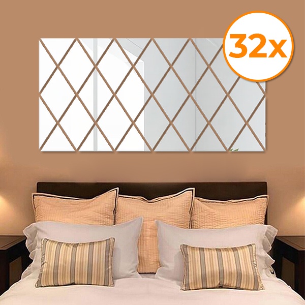 Veidrodiniai sienų lipdukai (32 vnt.) | WALLGEM